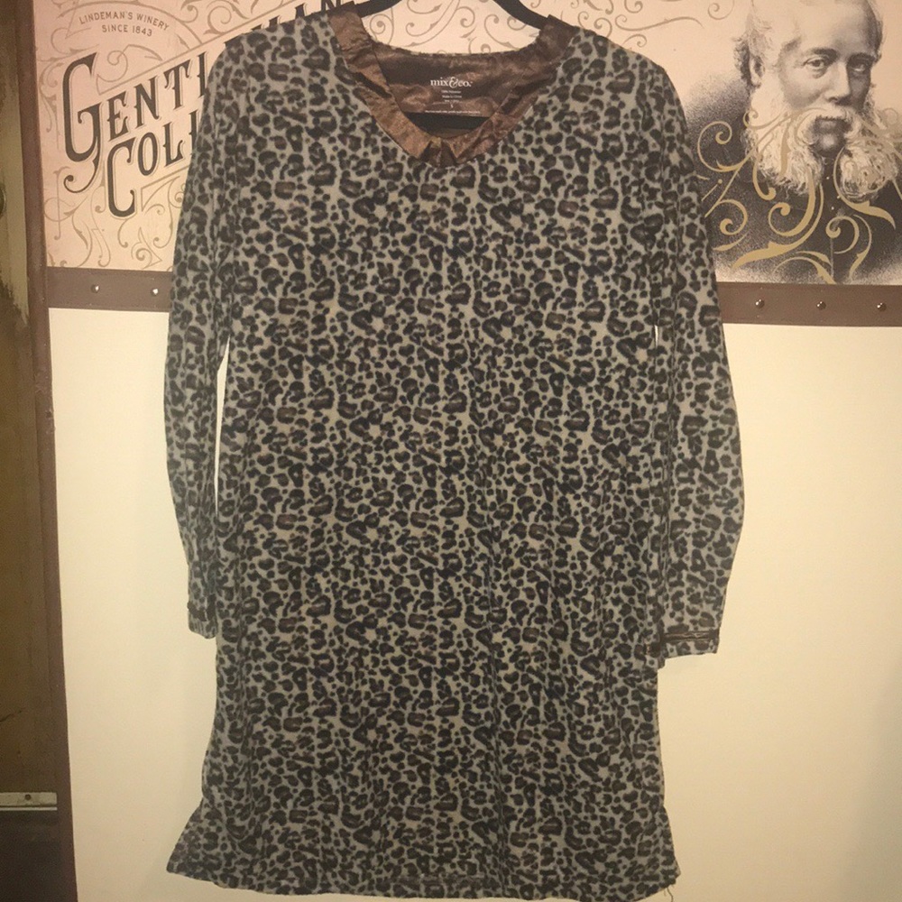 Mix & Co Leopard Print S Nightgown Super Soft NWOT